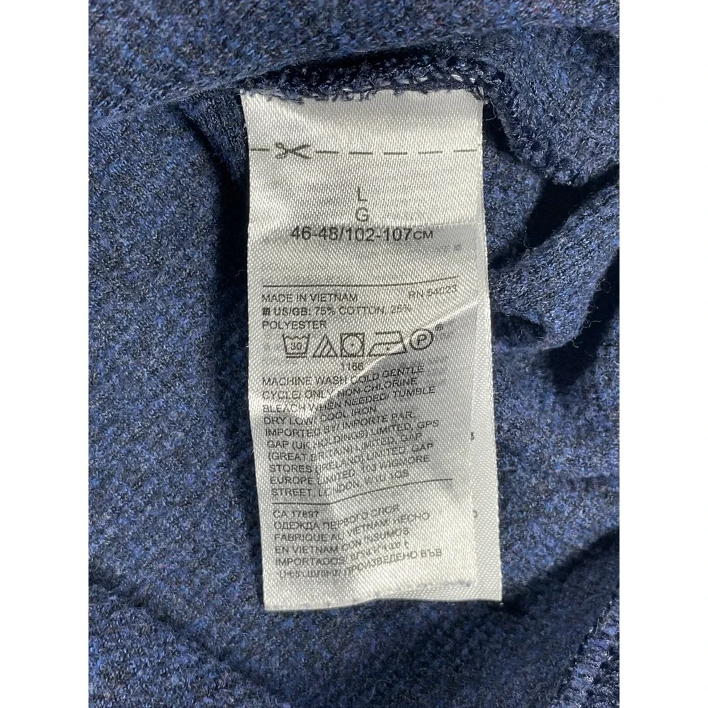 Banana Republic Ultra Soft Waffle Sweatshirt Men's L Blue Crewneck Pullover